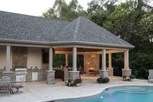 Outdoor Living Space and Kitchen