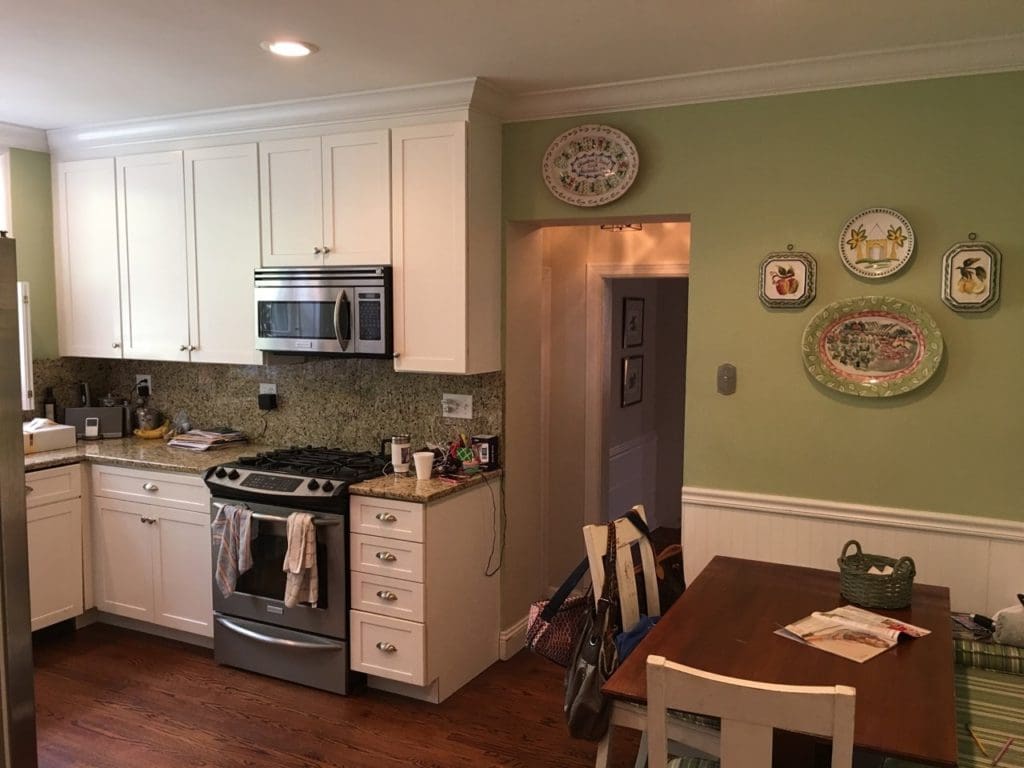 Before Photo of an Outdated Kitchen