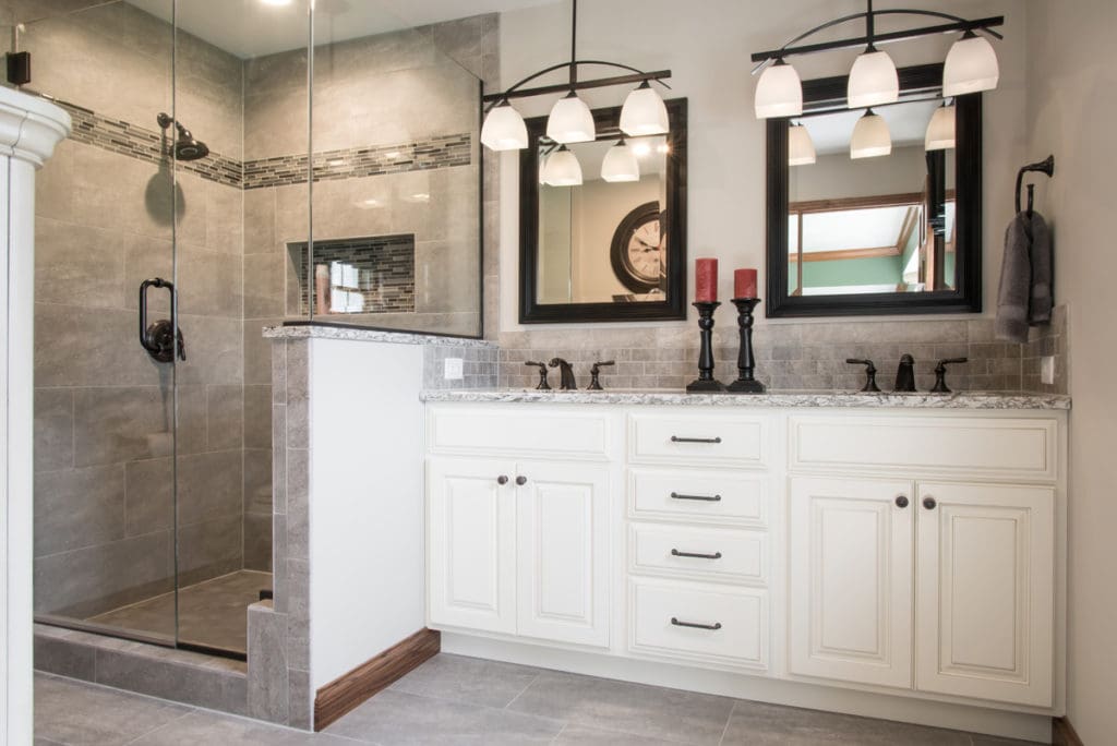 bathroom cabinets after bath renovation 