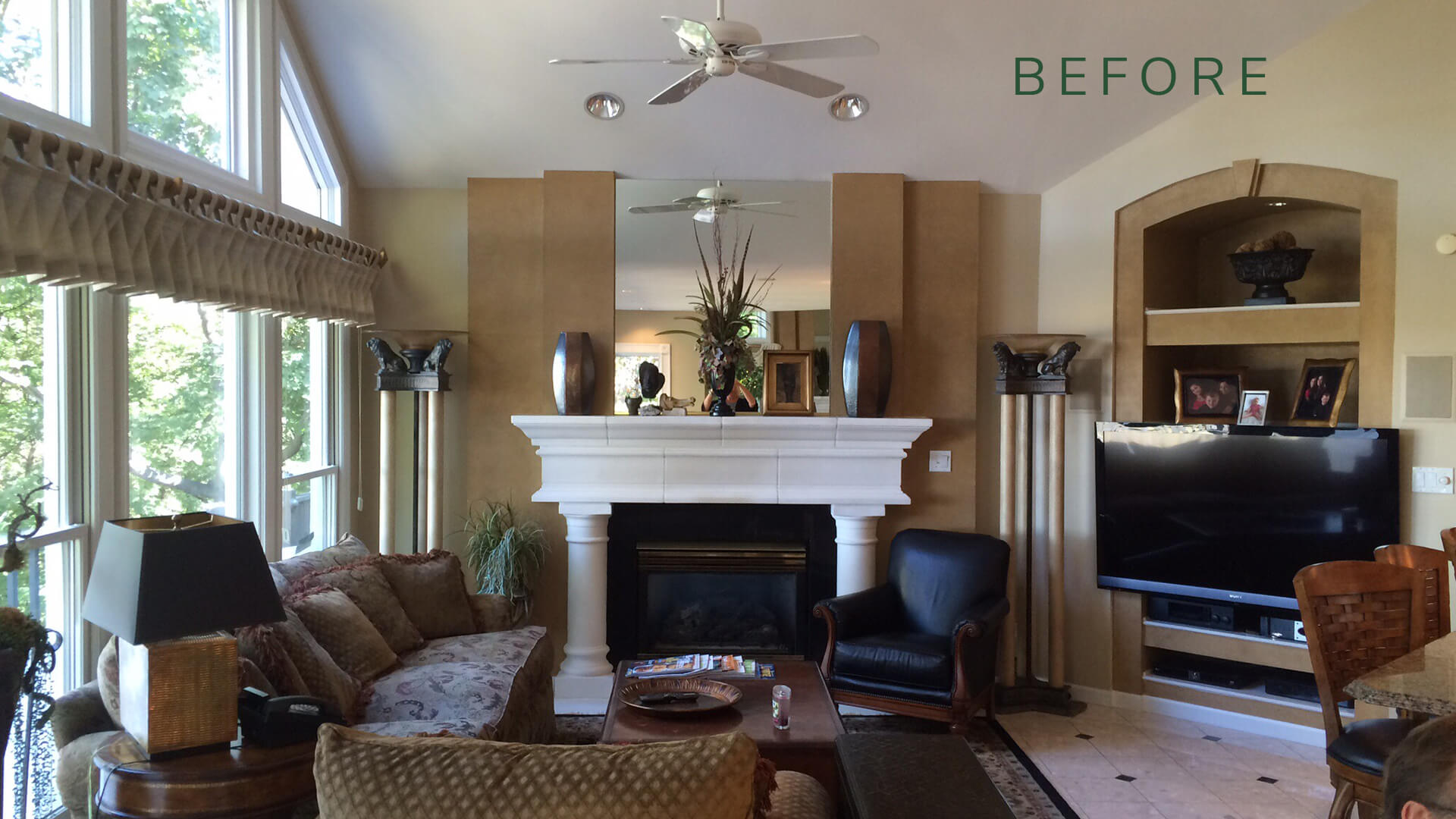 Before living room redesign by Liston Design Build