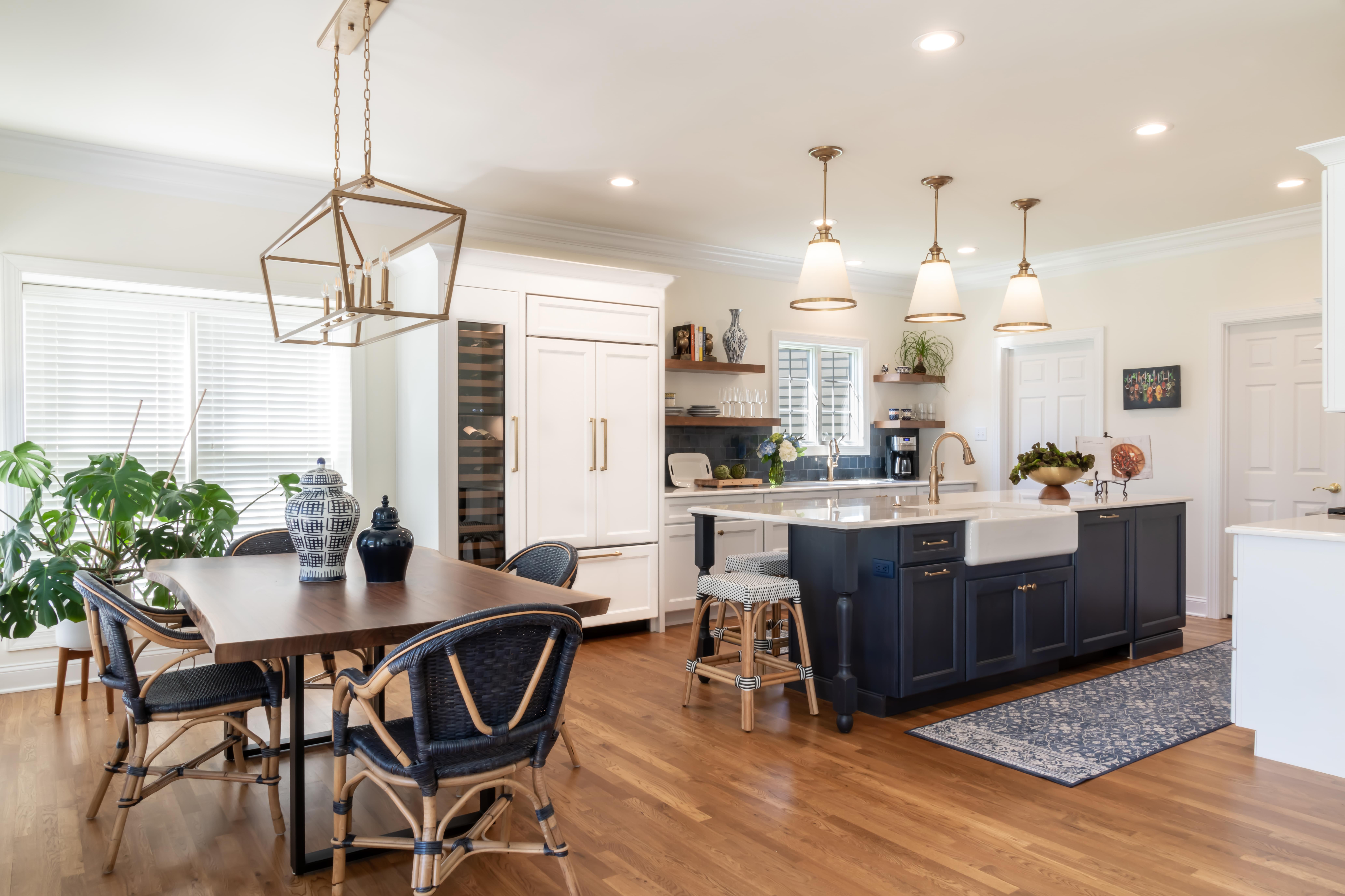 image of open concept kitchen and dining room